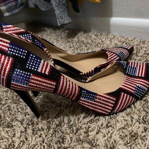 Sparkly American Flag INC Stilettos